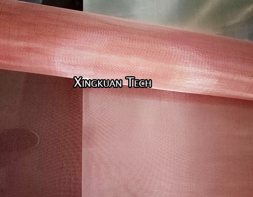 120mesh Copper Wire Mesh Aperture 0.13 - 0.16mm Plain Weave Red Color